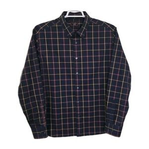 Mens XL Untuckit Long Sleeve Blue Plaid Casual Classic Preppy